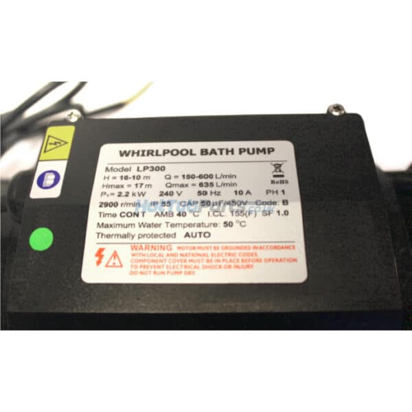 Štítek čerpadla LX LP300 2,2 kW 3 HP - kontrola náhradního dílu